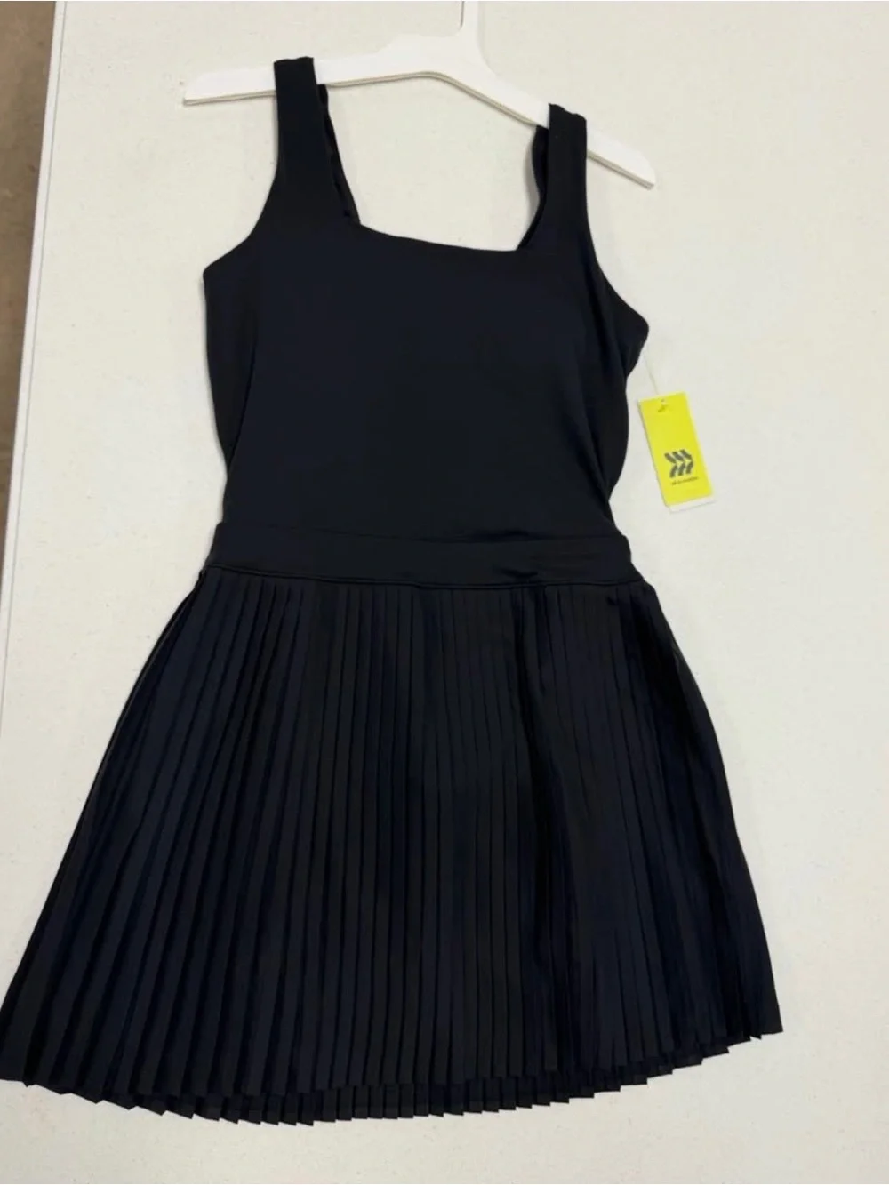 all in motion Black Pleated Tank Dress for Girls